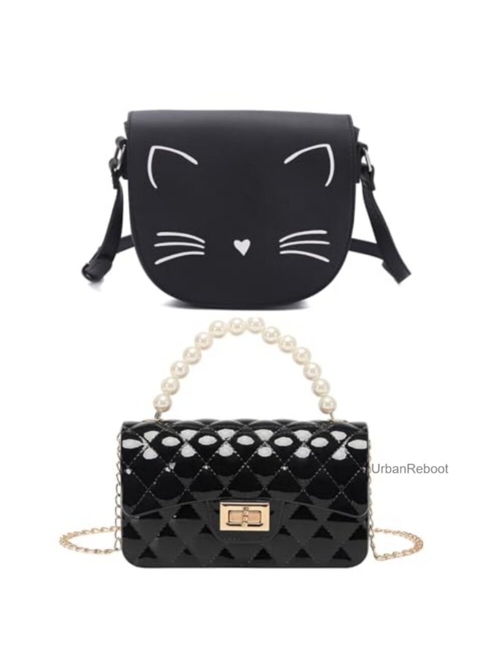Faux Leather Cat Crossbody Bag for Girls Cute Purse